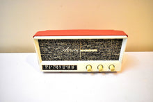 Load image into Gallery viewer, Coral Red 1959 Arvin Model 2585 Vacuum Tube AM Radio Clean and Gorgeous Looking and Sounding!