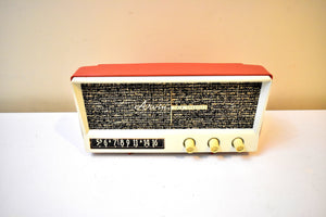 Coral Red 1959 Arvin Model 2585 Vacuum Tube AM Radio Clean and Gorgeous Looking and Sounding!