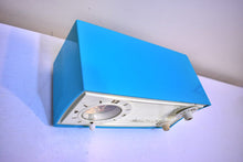 Load image into Gallery viewer, Cyan Turquoise 1957 Admiral Model 268 AM Vacuum Tube Alarm Clock Radio Rare Color! Sounds Great!