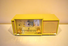 Load image into Gallery viewer, Mellow Yellow Mid Century Vintage Retro 1958 Admiral 296 Vacuum Tube AM Clock Radio Sounds Great! Rare Color!