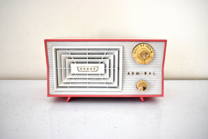 Coral Pink 1955 Admiral Model 5C45N AM Vacuum Tube Radio Excellent Condition! Sounds Great! Great Looking Design!
