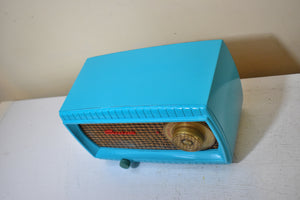 Turquoise and Wicker Vintage 1949 Capehart Model 3T55B AM Vacuum Tube Radio Totally Restored and Sounds Wonderful!