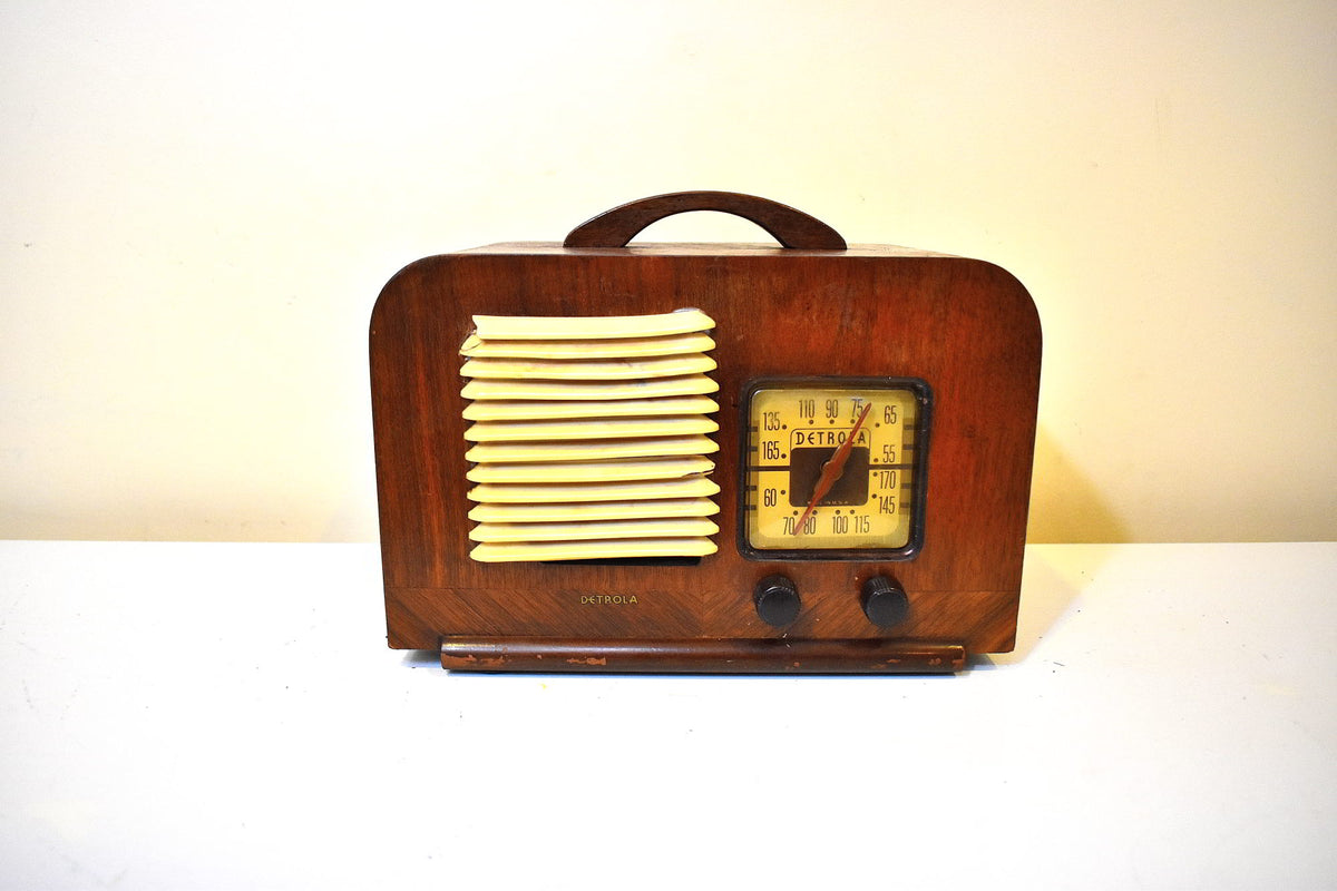 Vintage Tube Radio Delco Portable R-1410 Leather hotsell Luggage 1940's AM Works