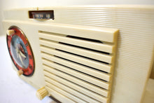 Load image into Gallery viewer, Grecian Ivory 1948 General Electric Model 62 AM Vacuum Tube Clock Radio Alarm Excellent Condition! Sounds Great!