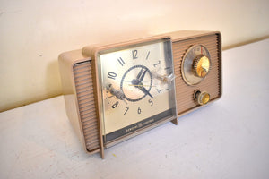 Bluetooth Ready To Go - Camel Tan 1958 GE General Electric Model C-403A AM Vintage Vacuum Tube Radio Little Cutie in Excellent Condition!