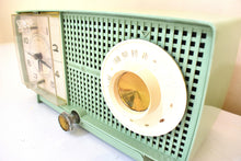 Load image into Gallery viewer, Bluetooth Ready To Go - Spring Green 1959 General Electric Model C-438B Vacuum Tube AM Radio Great Sounding!