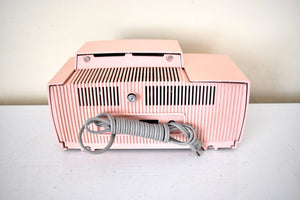 Princess Pink Mid Century 1959 General Electric Model C-416C Vacuum Tube AM Clock Radio Beauty Sounds Fantastic Pristine Condition With Original Box!