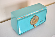 Load image into Gallery viewer, Bluetooth Ready To Go - Laguna Turquoise 1959 General Electric Model T-107B Vacuum Tube AM Radio Mid Century Sound Blaster! Excellent Condition!