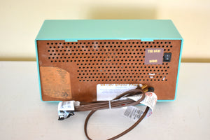 Bluetooth Ready To Go - Laguna Turquoise 1959 General Electric Model T-107B Vacuum Tube AM Radio Mid Century Sound Blaster! Excellent Condition!