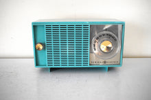 Load image into Gallery viewer, Bluetooth Ready To Go - Turquoise 1959 General Electric Model T-129C Vacuum Tube AM Radio Sounds Great! Excellent Condition!