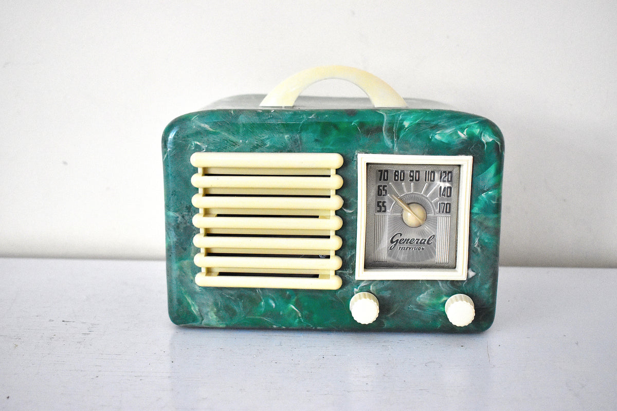 Jade Green Marbled Swirl 1947 General Television Model 5A5 Vacuum
