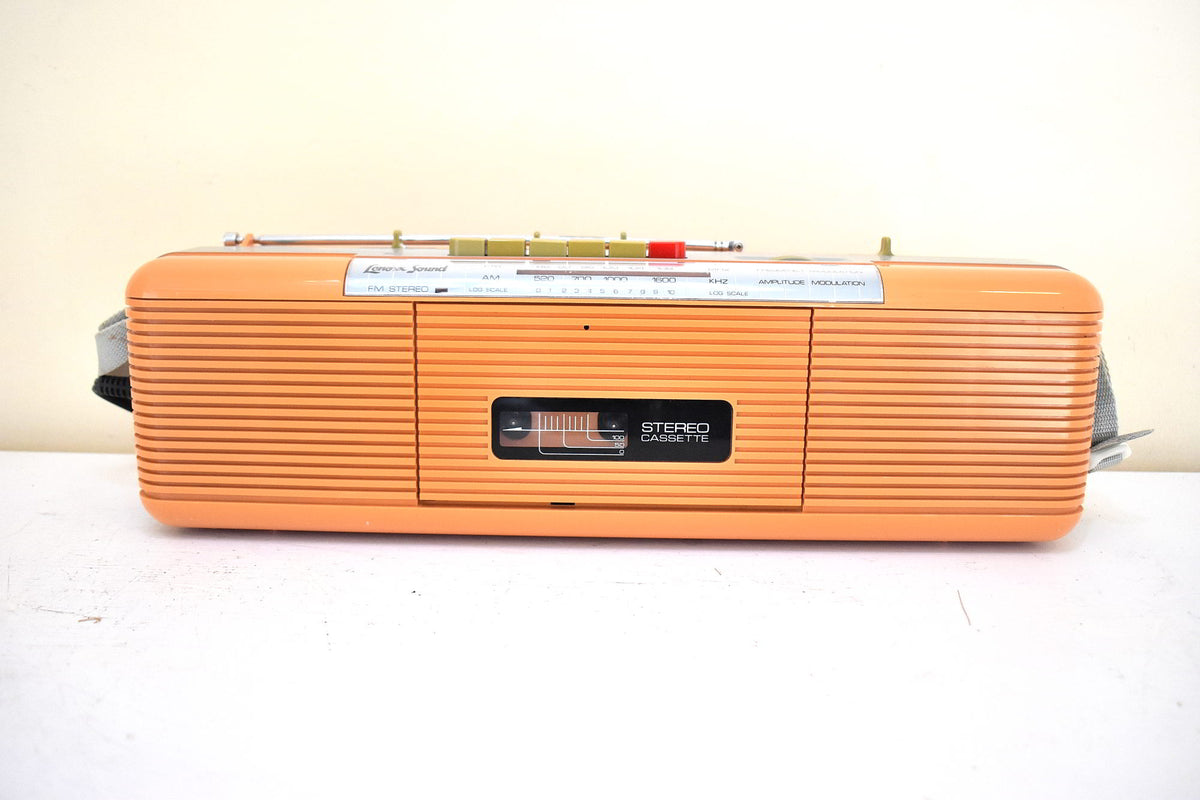 Peach Pink 80s Lenoxx Sound Model CT-725 AM FM Cassette Mini