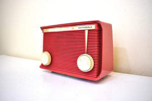 Bluetooth Ready To Go - Apple Red 1959 Motorola Model A1R2 Vacuum Tube AM Radio Great Sounding!