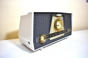 Bluetooth Ready To Go - Charcoal and White 1957 RCA Victor Model X-4JE Vacuum Tube AM Radio Sounds Great!