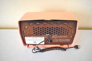 Peggy Pink 1956 RCA Victor Model 8-X-6F AM Vacuum Tube Radio Rare Color and Great Player!