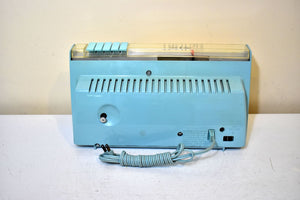 Pastel Blue 1960 Sylvania Model 5C13B Vacuum Tube AM Clock Radio Beautiful and Rare Color! Top of the Line Model!