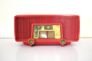 Flyer Red 1959 Sylvania R518-8483 AM  Vacuum Tube Radio Sounds Great! Loud and Clear Sounding!