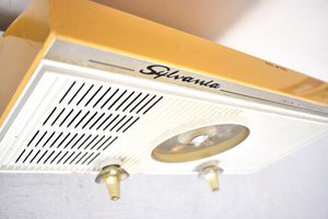 Bluetooth Ready To Go - Mango Yellow 1959 Sylvania Model 3013 Vacuum Tube AM Radio Jetsons Atomic Age Marvel!