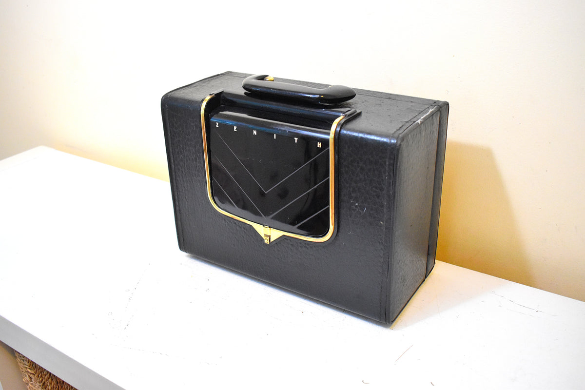 Top Hat Black Leatherette 1950 Zenith Model G-503 Portable Vacuum 