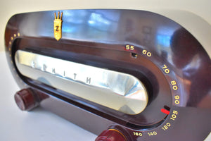 Kona Brown Racetrack Bakelite 1951 Zenith Consol-Tone Model H511 Vacuum Tube Radio Sounds Great! Excellent Condition!