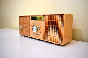 Bluetooth Ready To Go - Peach Beige Early 60s Royal Unknown Model AM Vacuum Tube Radio Sounds Great! Dual Speakers!