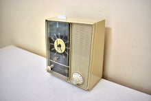 Load image into Gallery viewer, Bluetooth Ready To Go - &quot;The Space Maker&quot; Sand Beige Vintage 1965 Westinghouse H-211L5 AM Vacuum Tube Alarm Clock Radio Sounds Great! Always On Clock Light Works!