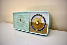 Load image into Gallery viewer, Bluetooth Ready To Go - Turquoise and Frost Blue 1959 Zenith Model B511 &quot;The Trumpeteer&quot; AM Vacuum Tube Radio Sounds Great Excellent Condition!