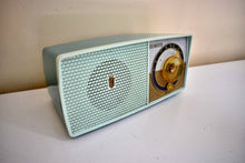 Load image into Gallery viewer, Bluetooth Ready To Go - Turquoise and Frost Blue 1959 Zenith Model B511 &quot;The Trumpeteer&quot; AM Vacuum Tube Radio Sounds Great Excellent Condition!