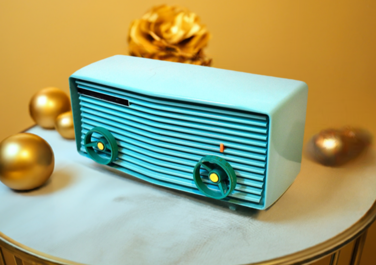 MOTOROLA 真空管ラジオ ホワイト57A アメリカ製 Ocean Turquoise 1957 Motorola Model 57R Vacuum Tube AM Radio