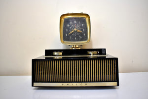 Black and White 1958 Philco Predicta Model H765-124 Vacuum Tube AM Clock Radio Awesome! Sounds Great!