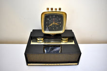 Load image into Gallery viewer, Black and White 1958 Philco Predicta Model H765-124 Vacuum Tube AM Clock Radio Awesome! Sounds Great!