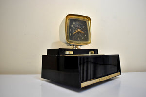 Black and White 1958 Philco Predicta Model H765-124 Vacuum Tube AM Clock Radio Awesome! Sounds Great!