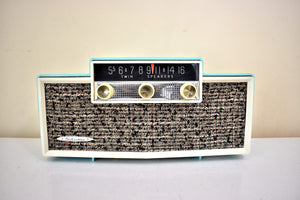 Ming Blue 1959 Silvertone Model 9009 Vacuum Tube AM Radio Rare Beautiful Excellent Plus Condition!