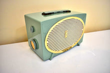 Load image into Gallery viewer, Sage Green 1955 Zenith Model 5Y01 Vacuum Tube AM Radio Sounds Great! Excellent Condition!