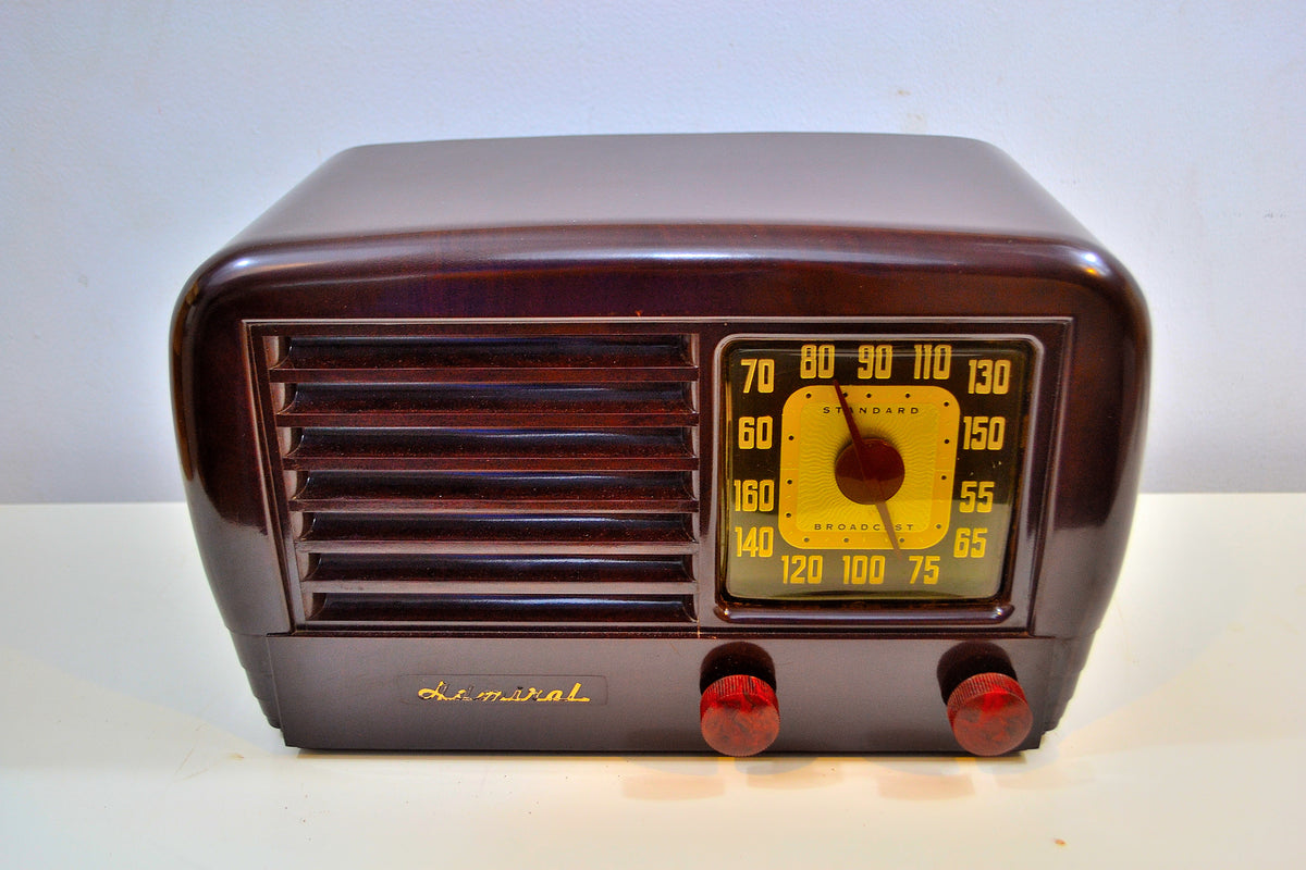 For Repair Tube Radio sold Admiral Vintage 7T01M-UL Brown Bakelite AM MCM Table Radio