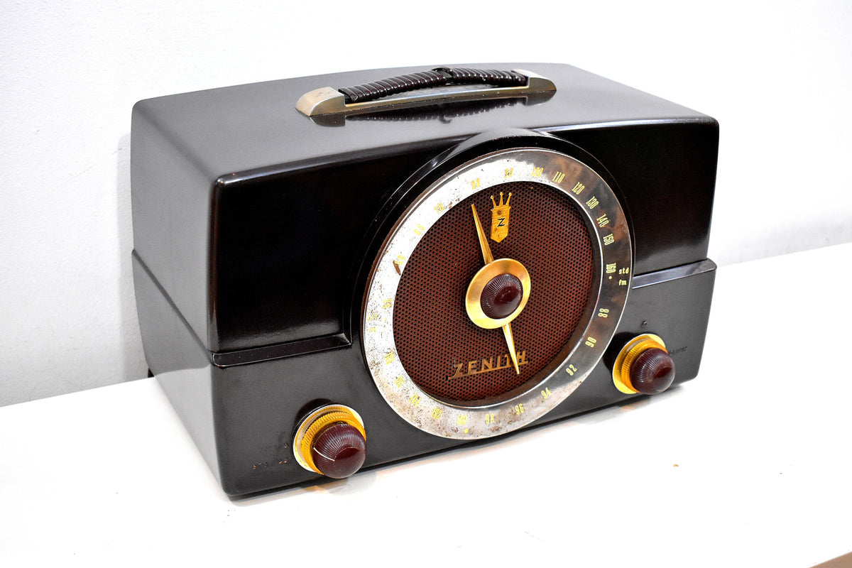 ショコラブラウン ミッドセンチュリー 1955 ゼニス H725 AM/FM 真空管