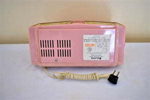 Monaco Pink Gold 1959 Bulova Model 330 AM Vacuum Tube Radio Rare Model Superb Sounding Bling Bling!
