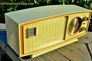 SOLD! - Nov 29, 2014 - AVOCADO and white AM/FM Retro Vintage 1960's Sears Model 2027 Solid State Radio WORKS! - [product_type} - Sears - Retro Radio Farm