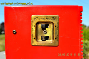 SOLD! - Dec 11, 2014 - WILD CHERRY Retro Jetsons Vintage 1955 Sylvania Model 1102 AM Tube Radio With Speakerphone! - [product_type} - Sylvania - Retro Radio Farm