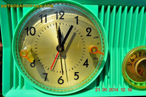 SOLD! - Oct 12, 2014 - SEA GREEN Retro Jetsons 1957 Motorola 57CS Tube AM Clock Radio Works! Quiet Clock! - [product_type} - Motorola - Retro Radio Farm