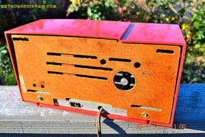 SOLD! - Dec 6, 2014 - CORAL PINK Retro Jetsons Vintage 1958 Arvin Model 5578 AM Tube Clock Radio WORKS! - [product_type} - Arvin - Retro Radio Farm