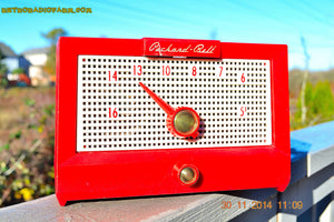 SOLD! - Dec 24, 2014 - CHERRY Red Retro Jetsons Vintage 1956 Packard Bell 5R1 AM Tube Radio WORKS!