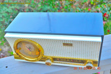 Load image into Gallery viewer, SOLD! - Dec 17, 2014 - CHARCOAL Retro Jetsons Vintage 1957 Travler Model 50C323 AM Tube Clock Radio WORKS! - [product_type} - Travler - Retro Radio Farm