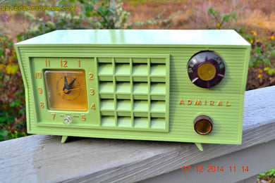 SOLD! - Dec 8, 2014 - PISTACHIO GREEN Vintage 1955 Admiral 5R3 AM Tube Radio Works!