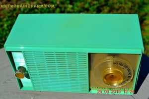 SOLD! - Apr 14, 2016 - BLUETOOTH MP3 READY SEA GREEN Mid Century Vintage 1959 General Electric Model T-129C Tube Radio - [product_type} - General Electric - Retro Radio Farm