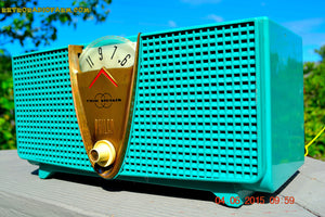 SOLD! - Dec 3, 2015 - AQUAMARINE Twin Speaker Retro Vintage 1959 Philco Model E-816-124 AM Tube Radio Totally Restored! - [product_type} - Philco - Retro Radio Farm