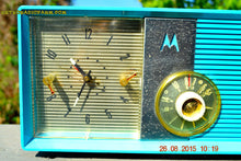 Load image into Gallery viewer, SOLD! - July 10, 2015 - BLUETOOTH MP3 READY - ELECTRIC BLUE Retro Jetsons 1957 Motorola 5C24CW Tube AM Clock Radio Works! - [product_type} - Motorola - Retro Radio Farm