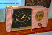Load image into Gallery viewer, SOLD! - Mar 24, 2016 - POWDER PINK Mid Century Jetsons 1959 General Electric Model C-406A Tube AM Clock Radio Works Great Some Issues - [product_type} - General Electric - Retro Radio Farm
