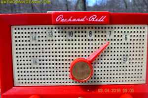 SOLD! - Feb 8, 2017 - CHERRY Red Retro Jetsons Vintage 1956 Packard Bell 5R3 AM Tube Radio Works Great! - [product_type} - Packard-Bell - Retro Radio Farm