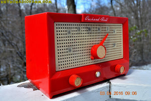 SOLD! - Feb 8, 2017 - CHERRY Red Retro Jetsons Vintage 1956 Packard Bell 5R3 AM Tube Radio Works Great! - [product_type} - Packard-Bell - Retro Radio Farm